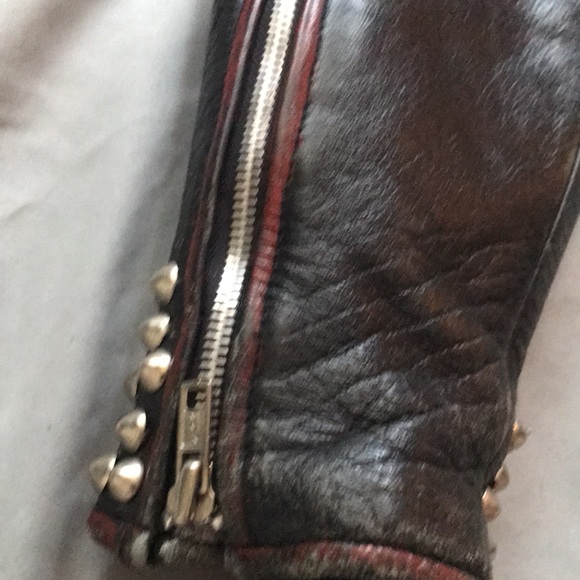 Leather Jacket Studded Punk/Metal Style - Picture 5 of 7